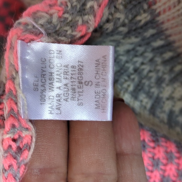 Kate Collection Christmas Geometric Open Front Cardigan Sweater - Picture 4 of 7